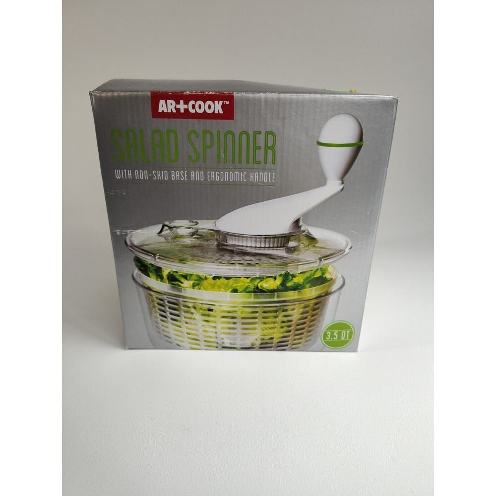 AR+COOK Salad Spinner - Green And Clear - New - Open Box 3.5L‎